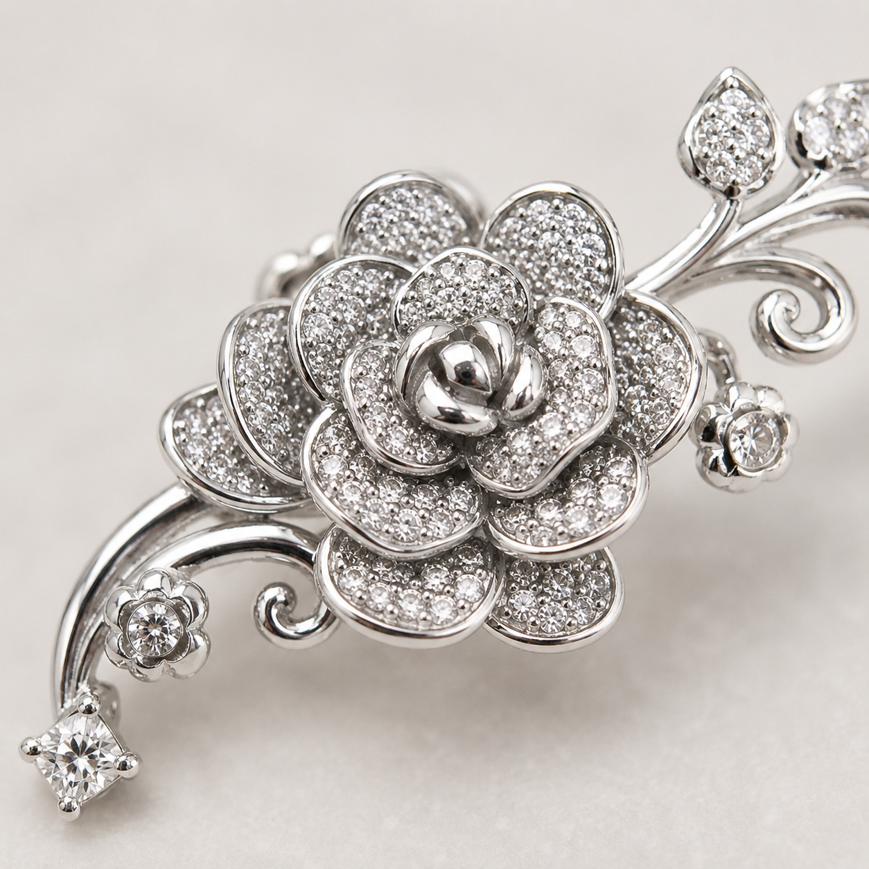 925 Silver Minimalist Bridal Floral Ear Climber