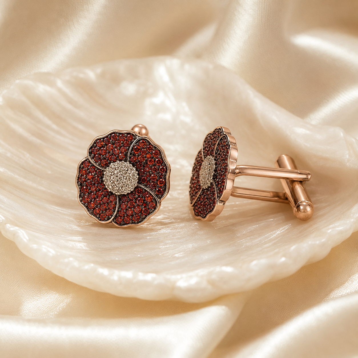 Poppy Crystal Cufflinks