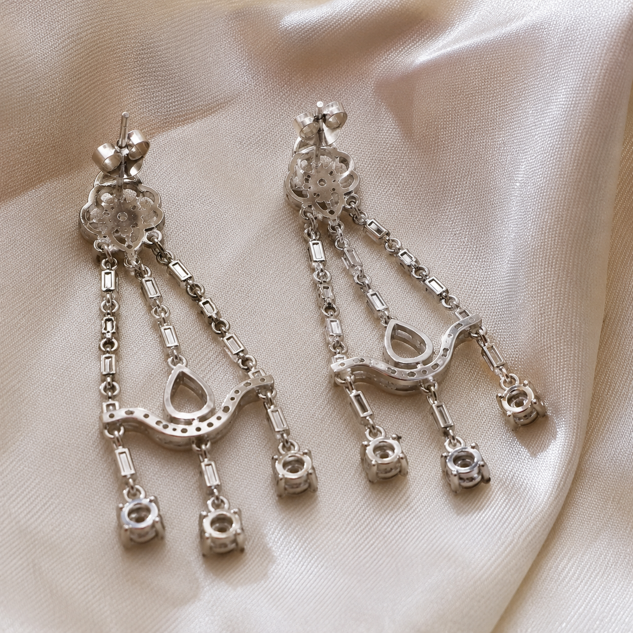 Kate Middleton 925 Silver Chandelier Earrings