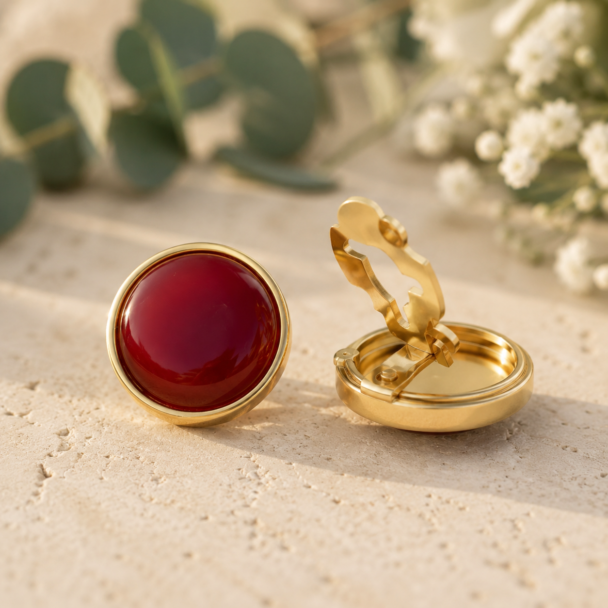 Red Agate Sterling Silver Cufflinks