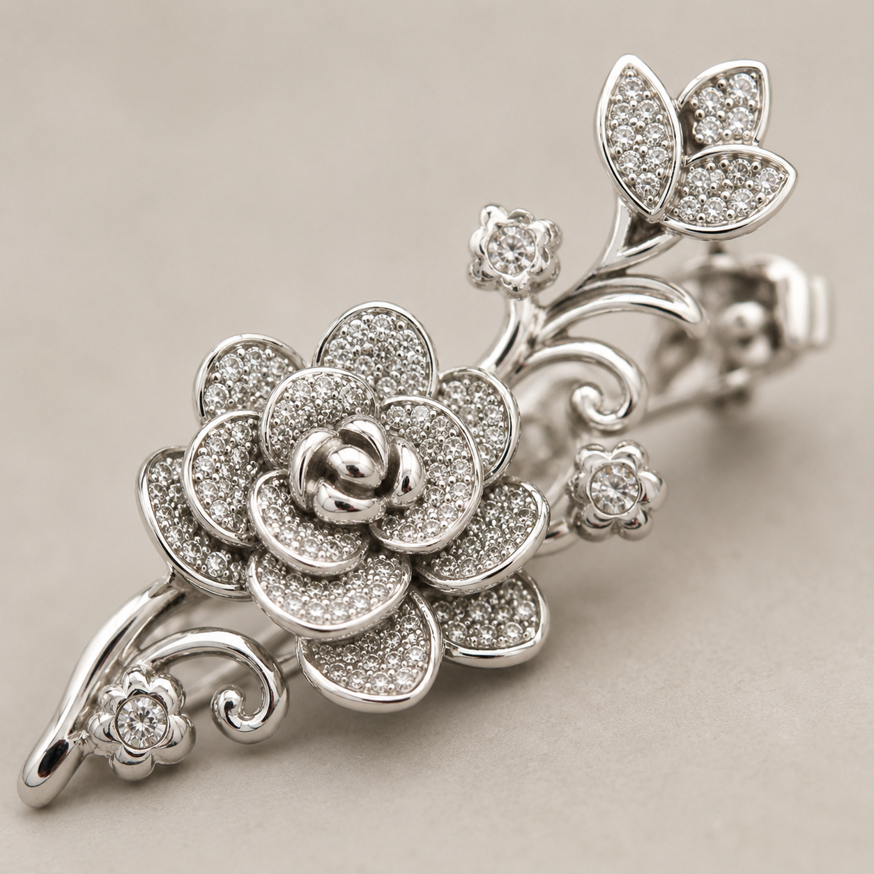 925 Silver Minimalist Bridal Floral Ear Climber