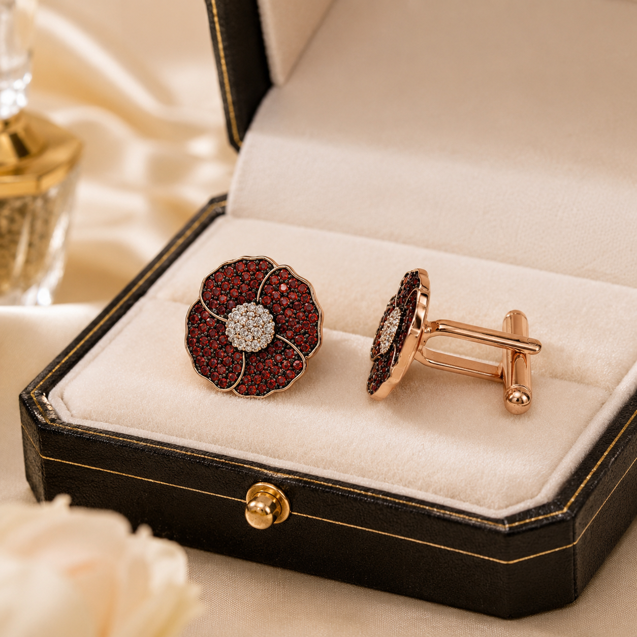 Poppy Crystal Cufflinks