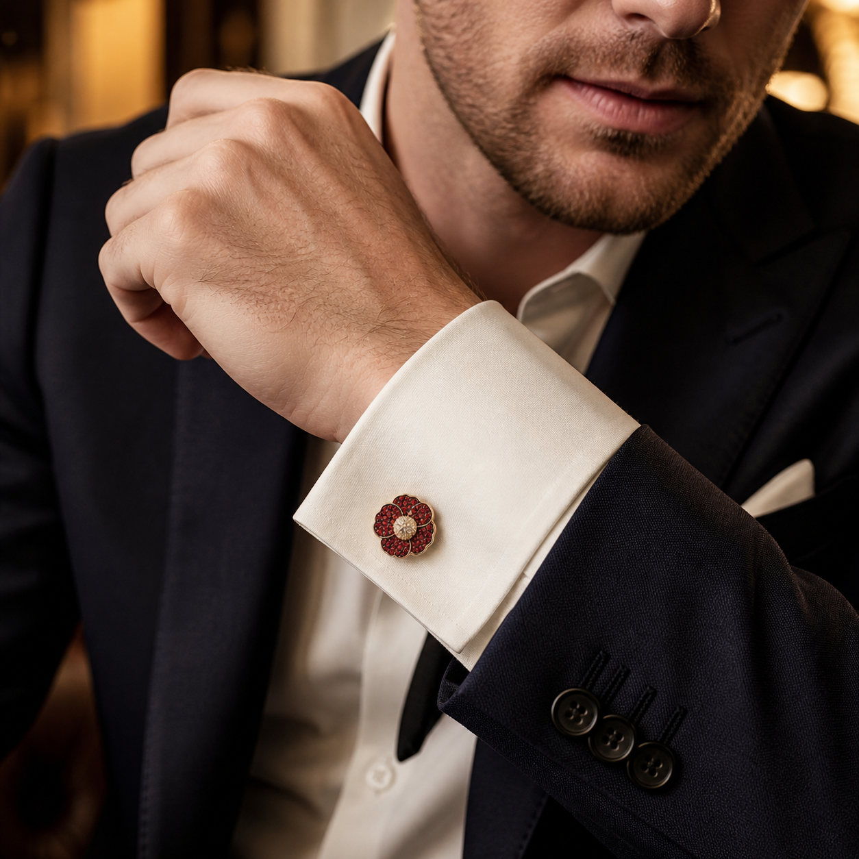 Poppy Crystal Cufflinks