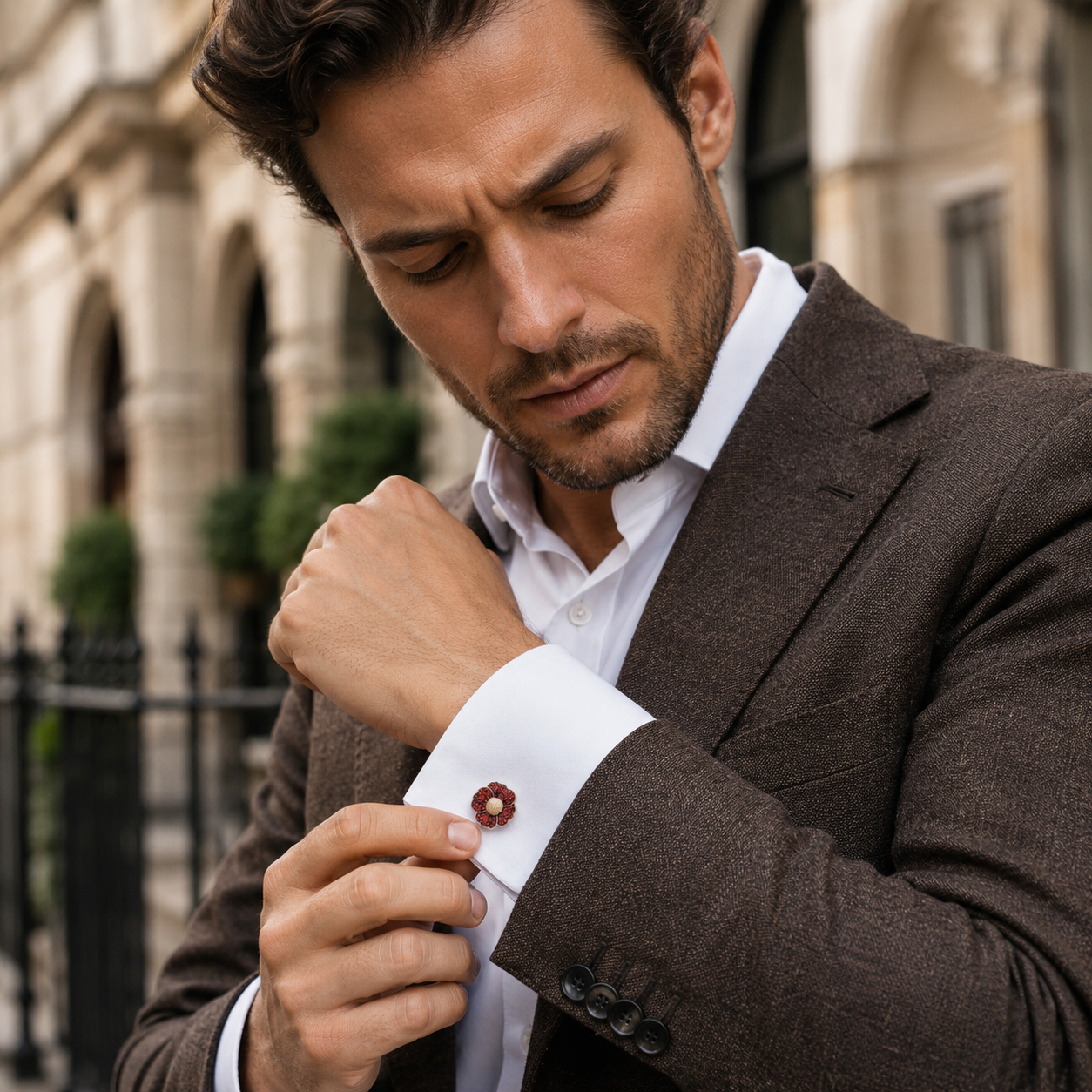 Poppy Crystal Cufflinks