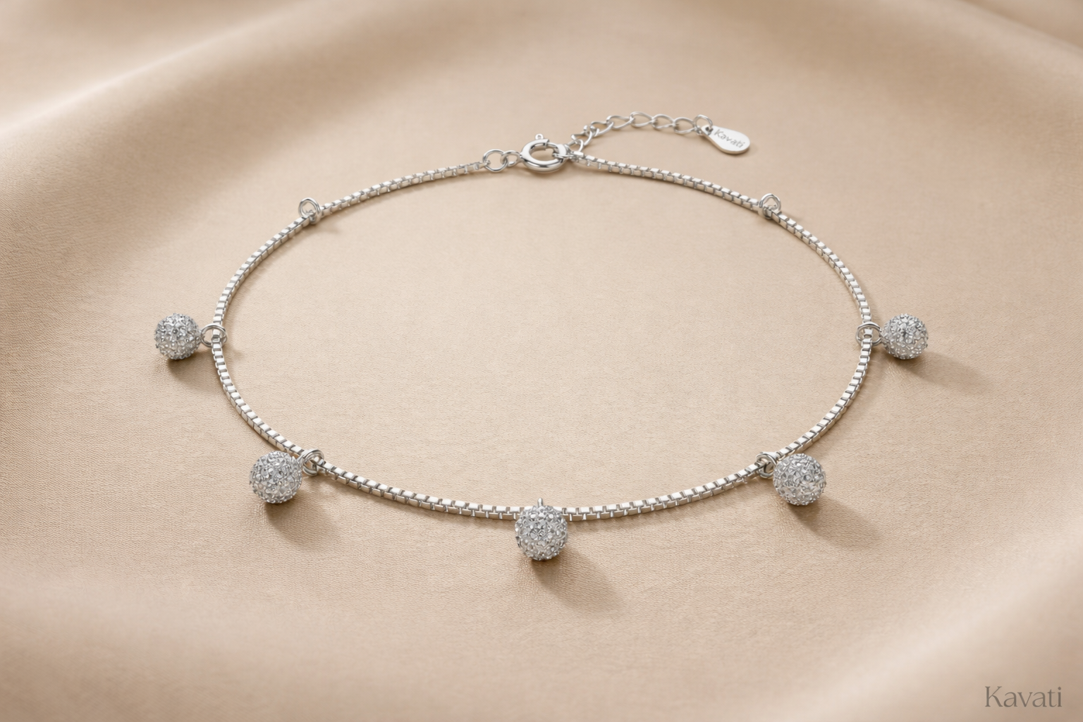 Handmade Silver Dainty Sparkle Anklet Bracelet