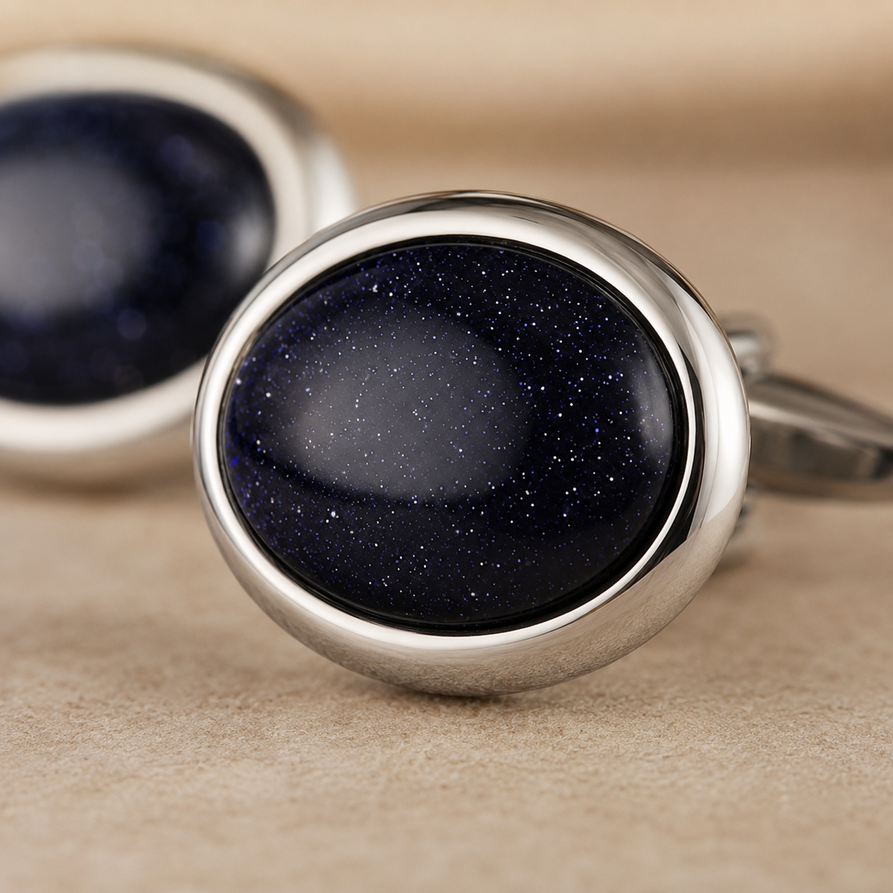 Black Oval Agate Cufflinks