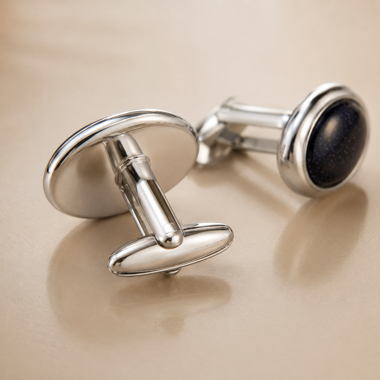 Black Oval Agate Cufflinks