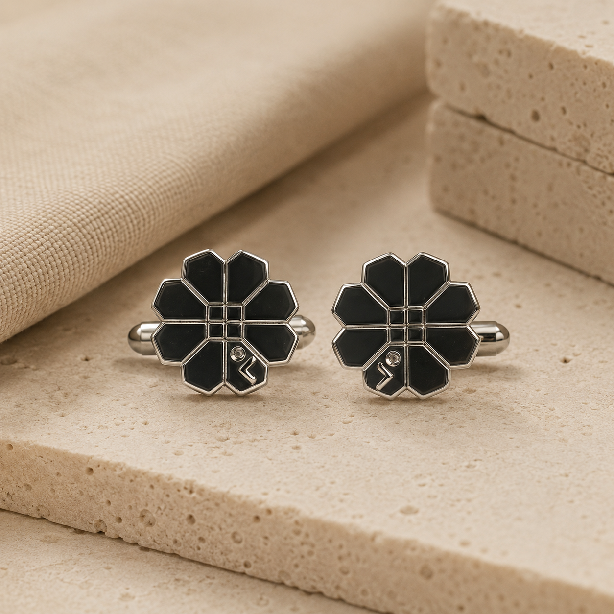 Geometric Floral Cufflinks