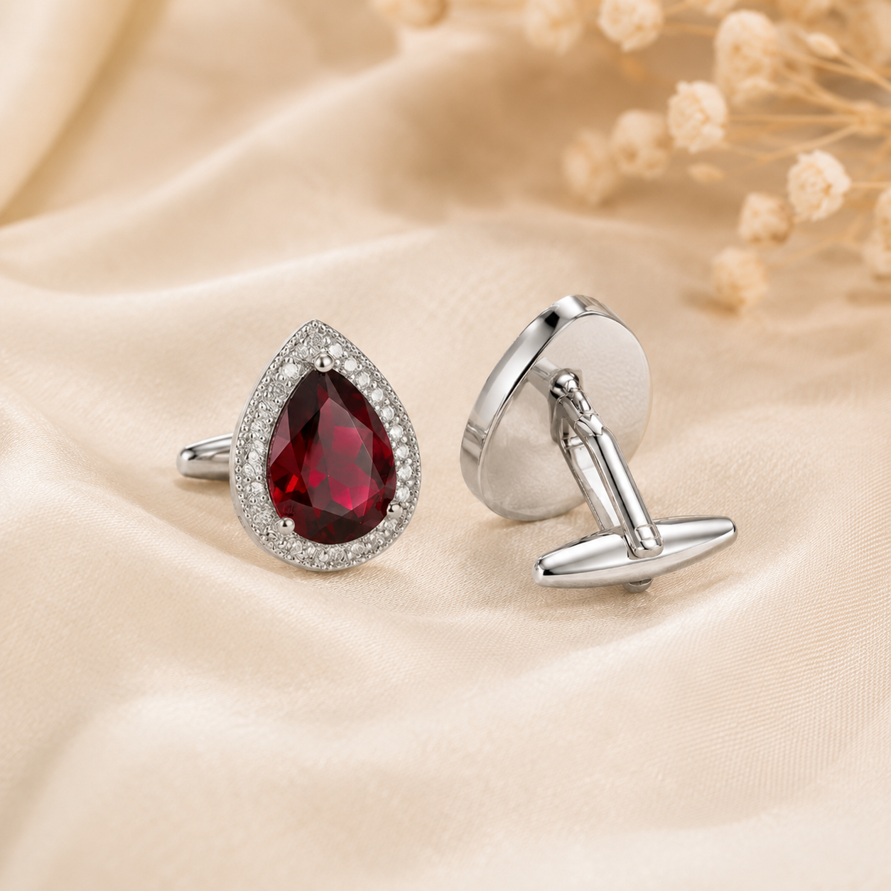 Red Water Drop Cufflinks