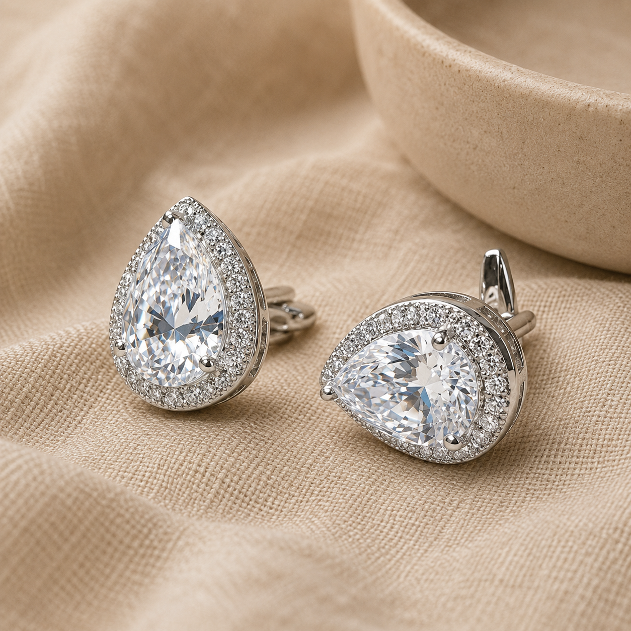 Clear Water Drop Cufflinks