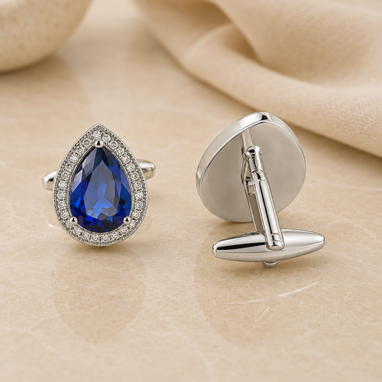 Blue Water Drop Cufflinks