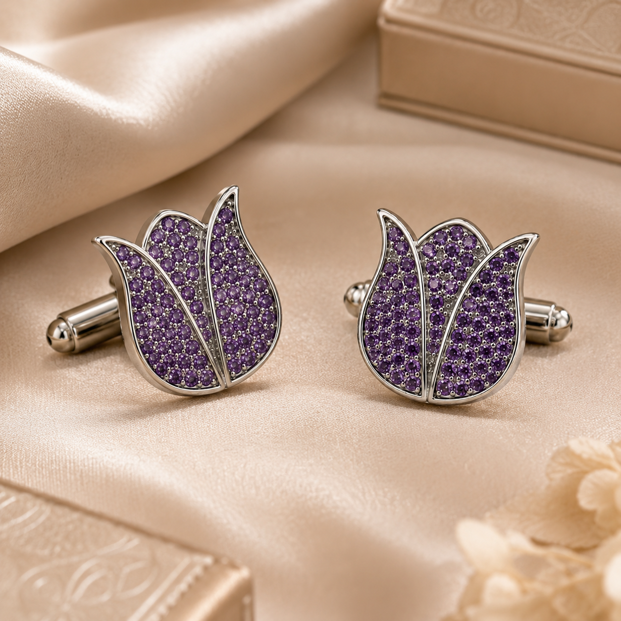 Purple Tulip Cufflinks