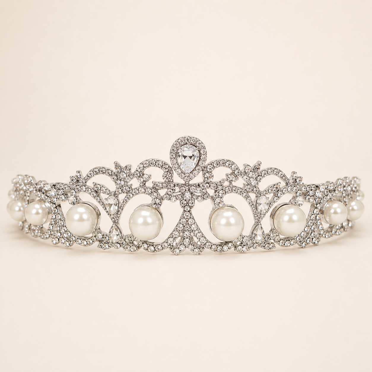Pearl Crystal Bridal Headband Tiara