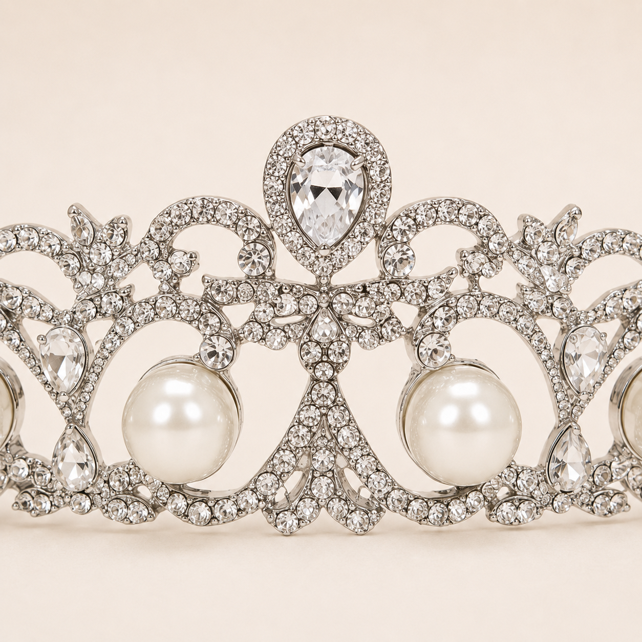 Pearl Crystal Bridal Headband Tiara