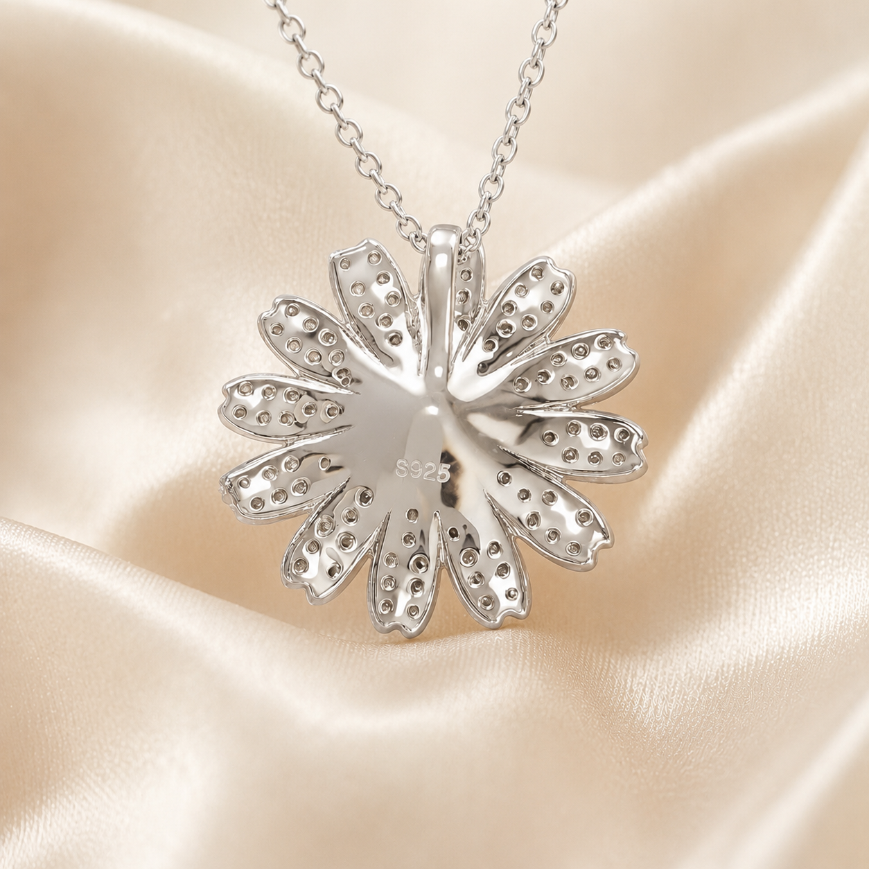 Sunflower Pendant Necklace 925 Sterling Silver