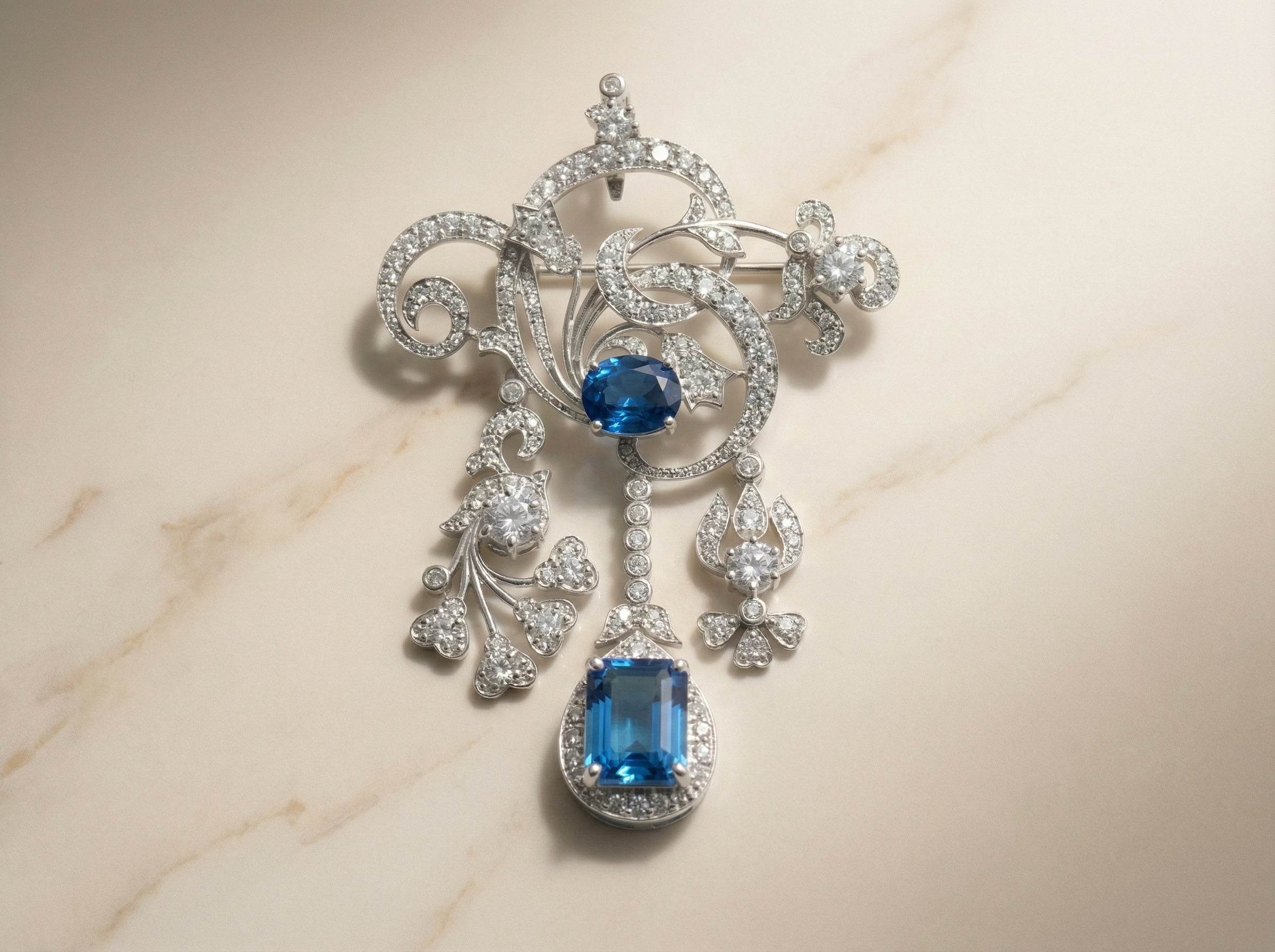Vintage Royal Blue Convertible Brooch