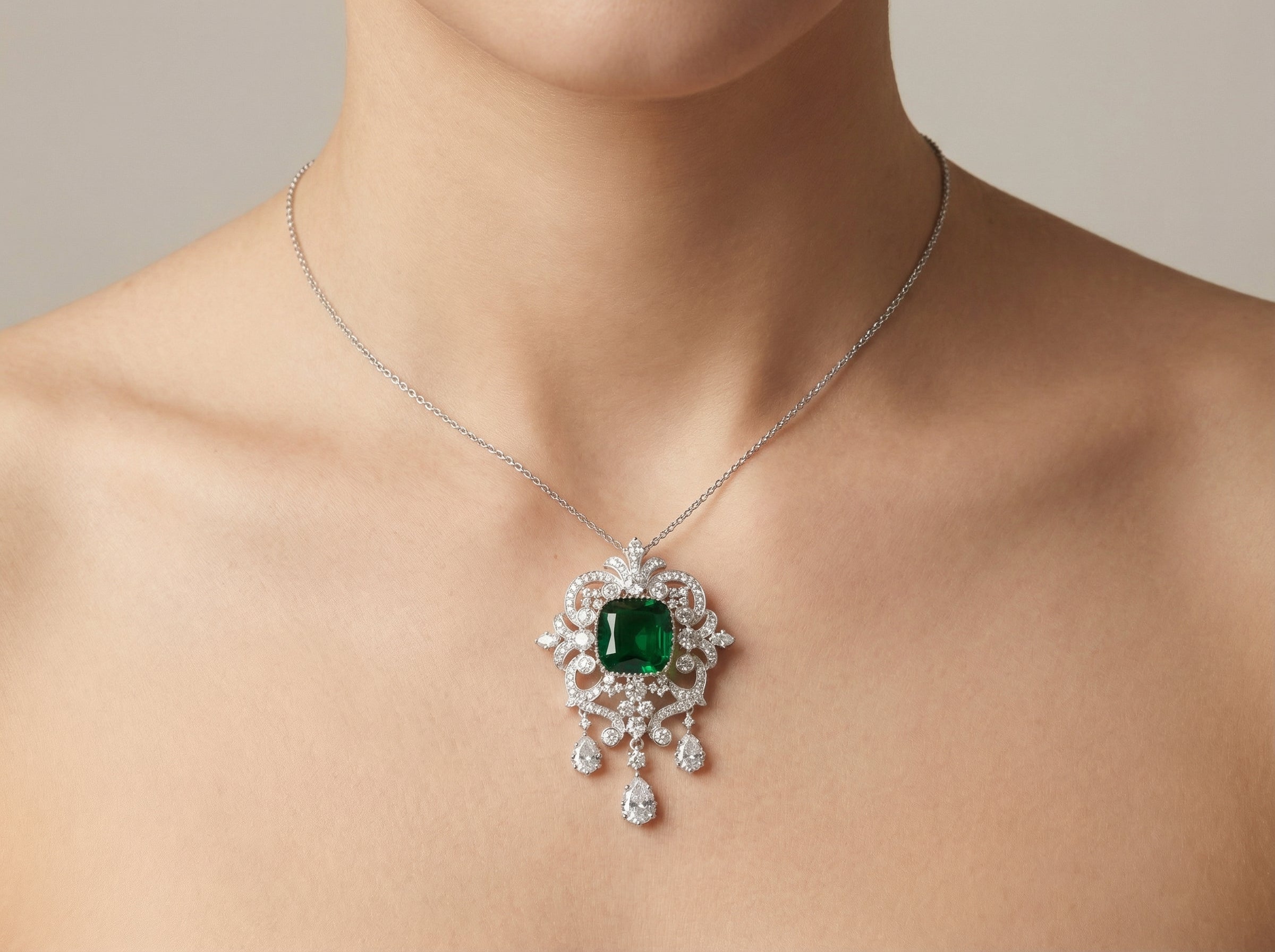 Imperial Green Brooch Pendant