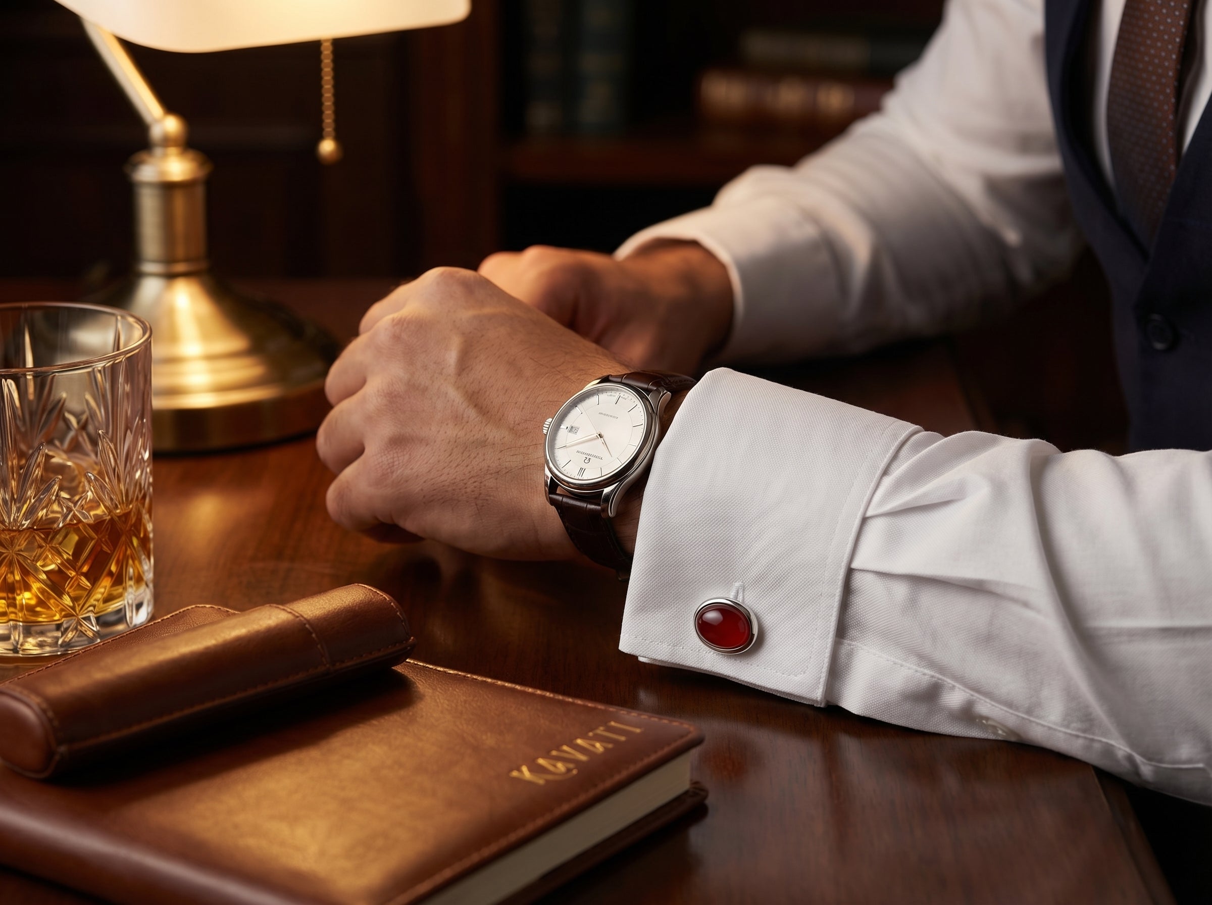 Red Oval Agate Cufflinks