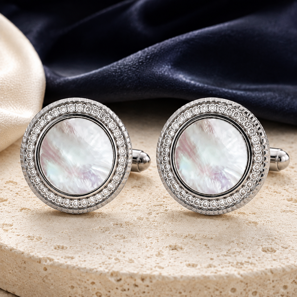 The Moonlit Mother of Pearl Cufflinks