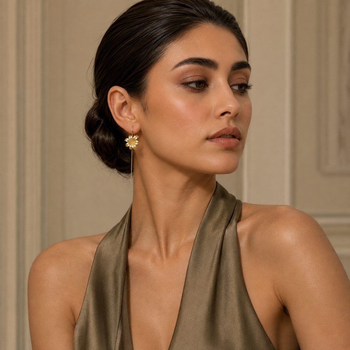 Gold Lily Threader Earring