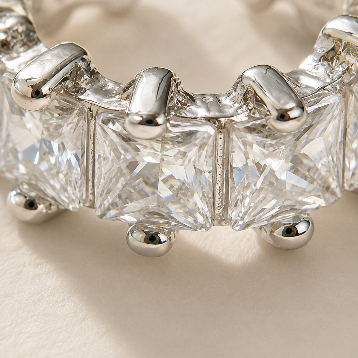 Candy Cube clear ear cuff, side view of the open adjustable band