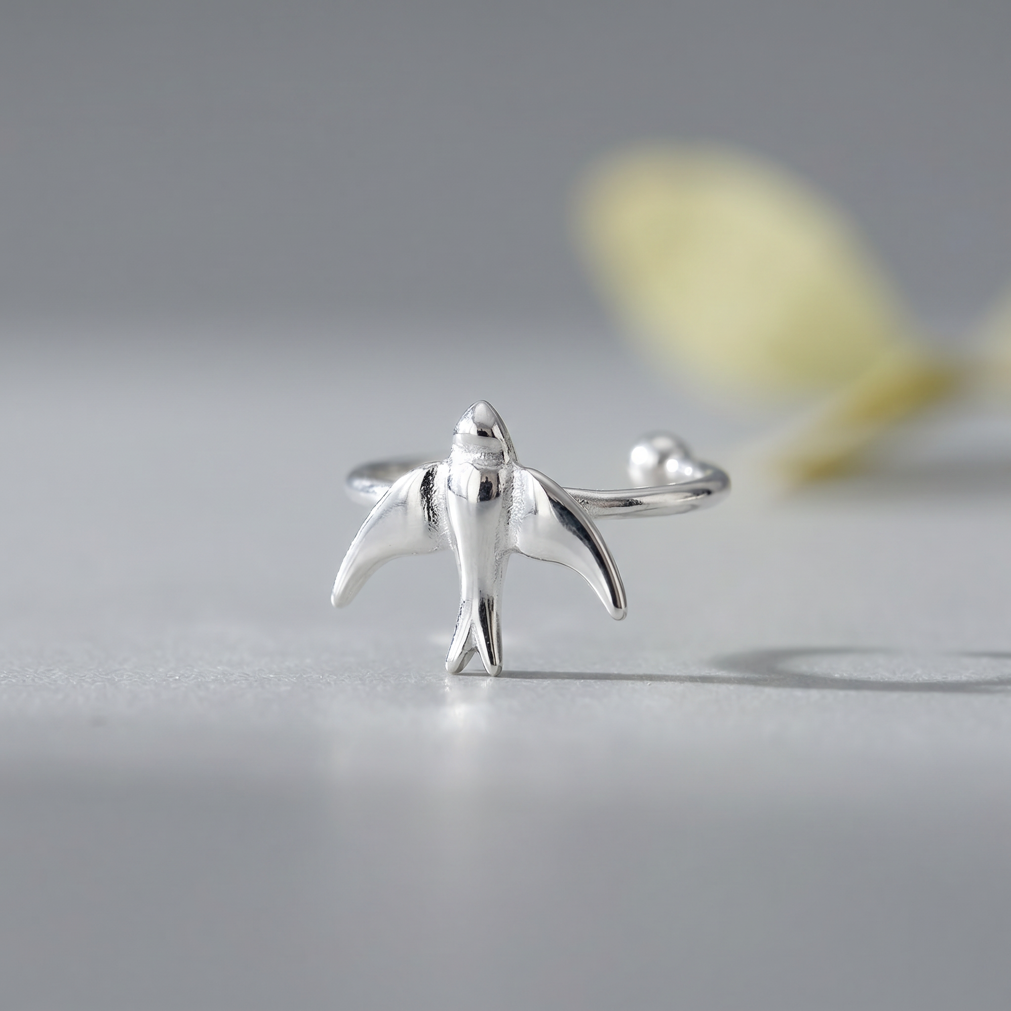 Dainty Bird Silver Ear Cuff