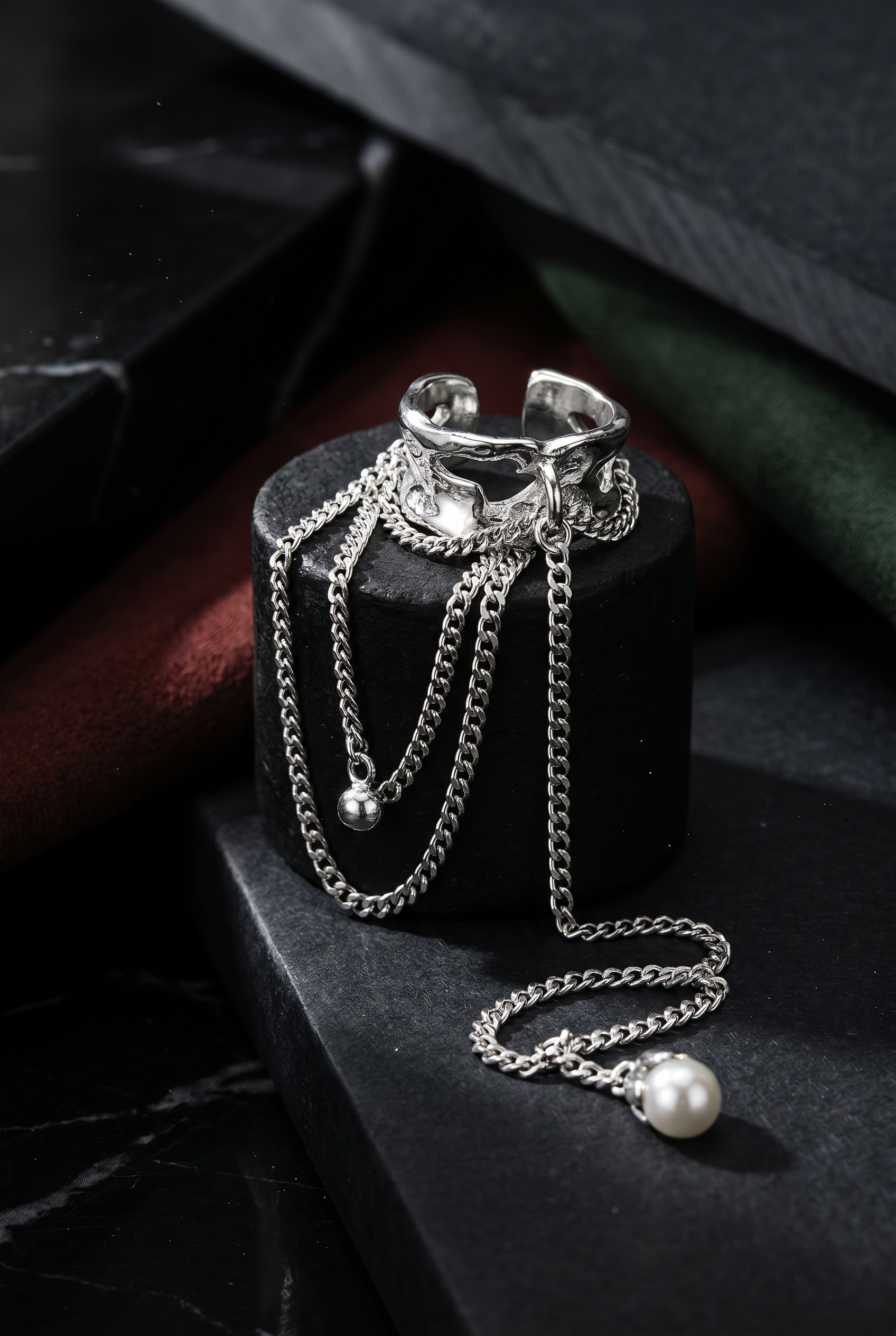 Minimalist Statement Silver Chain Ear Cuff