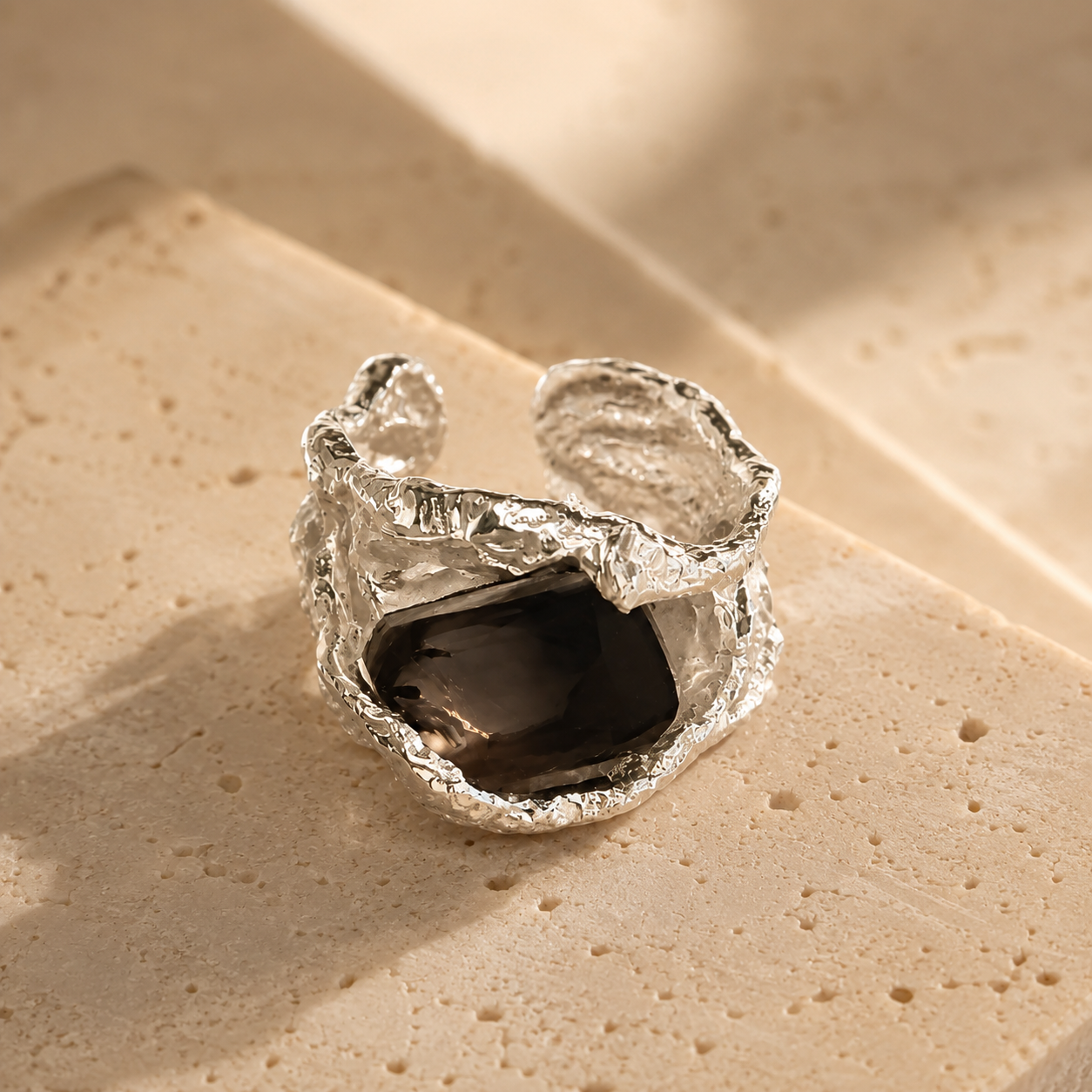 Obsidian Mist Silver Ear Cuff