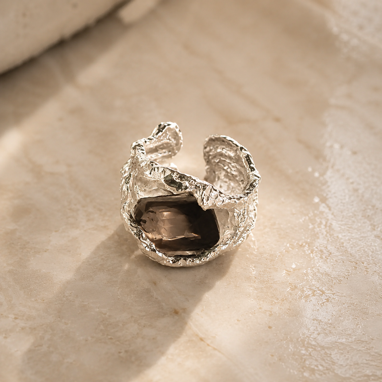 Obsidian Mist Silver Ear Cuff
