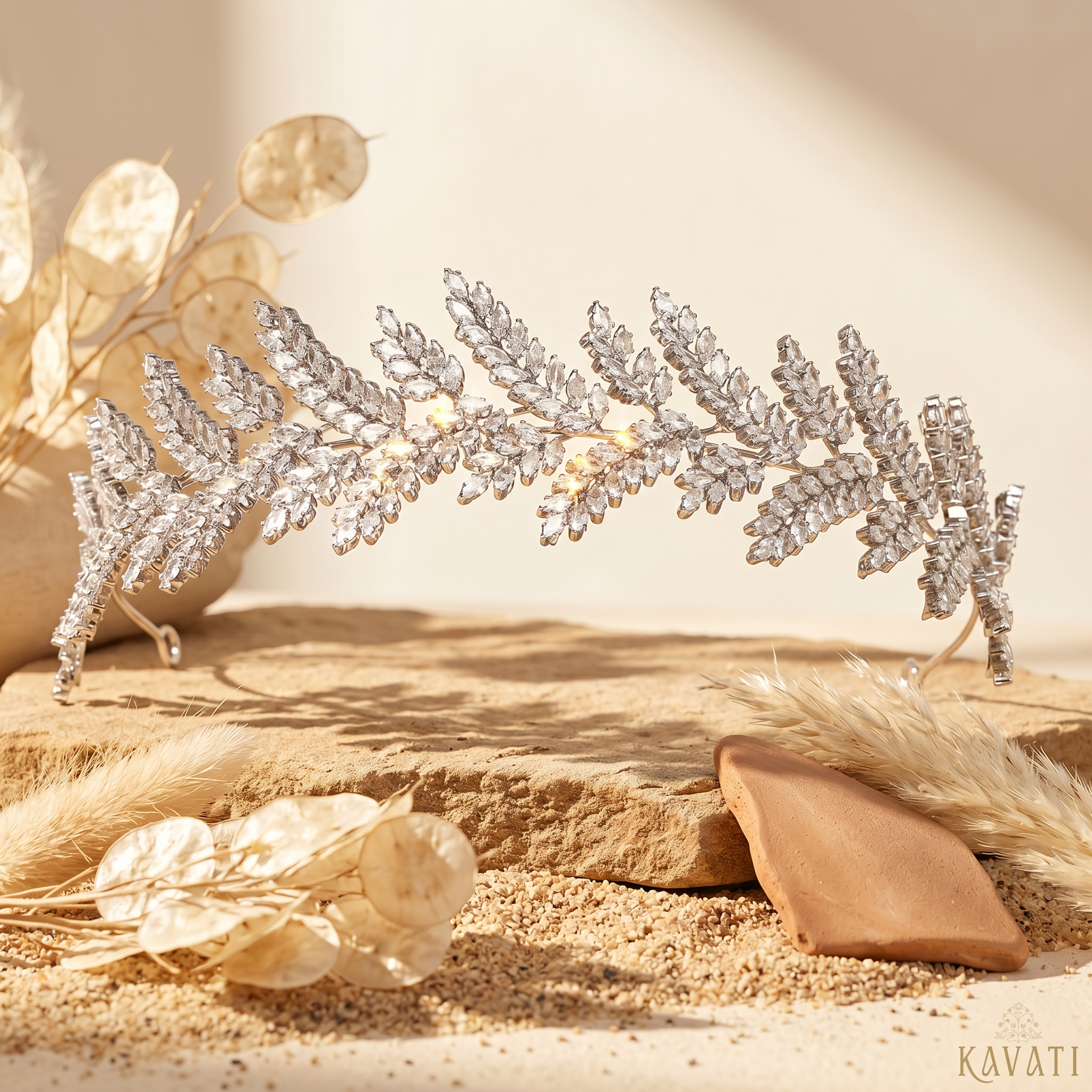 Platinum Plated Bridal Headband Tiara