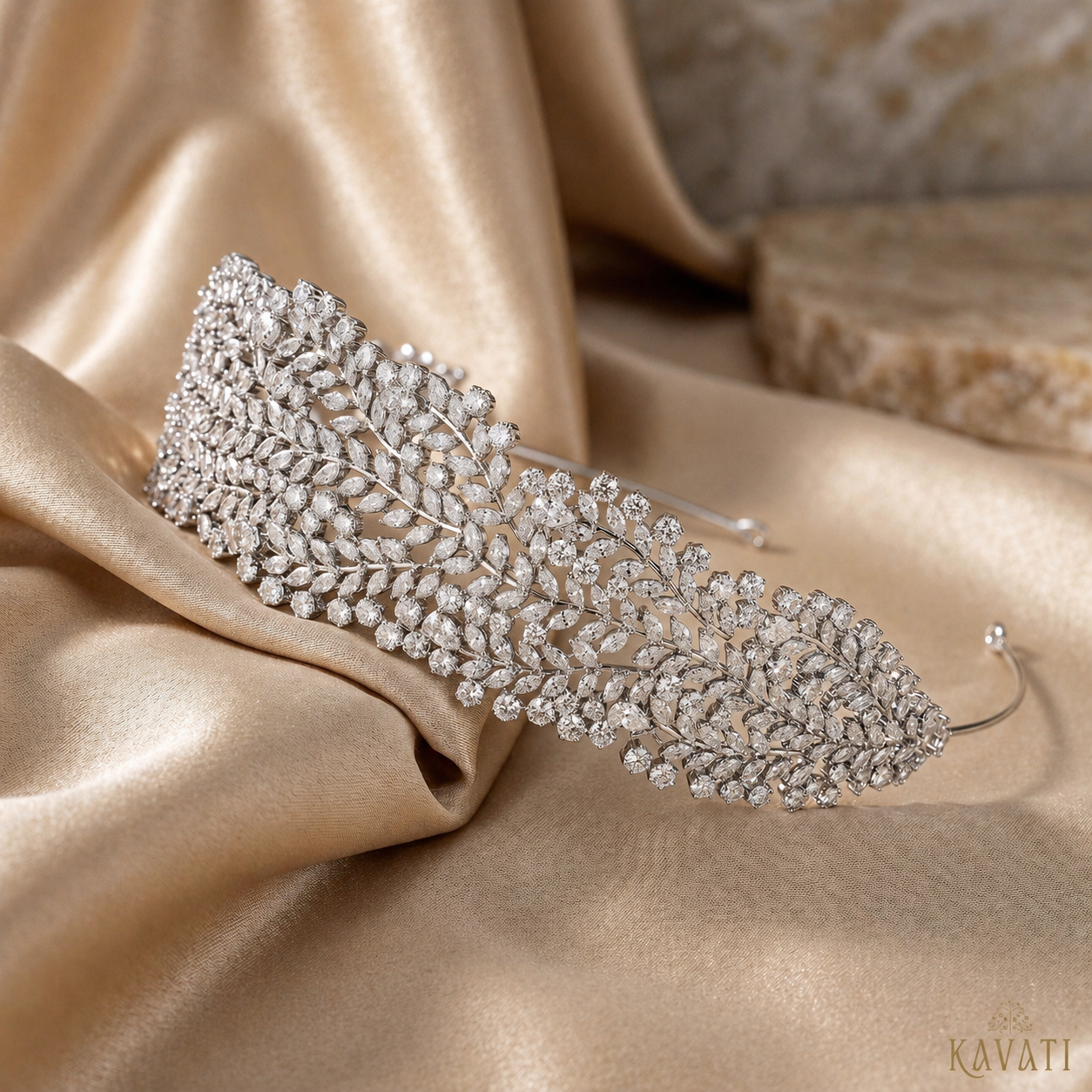 Platinum Plated Crystal Wedding Hair Accessory
