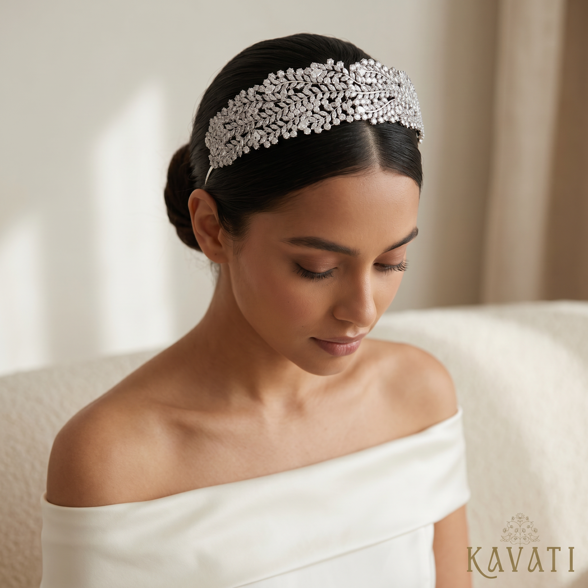 Platinum Plated Crystal Wedding Hair Accessory