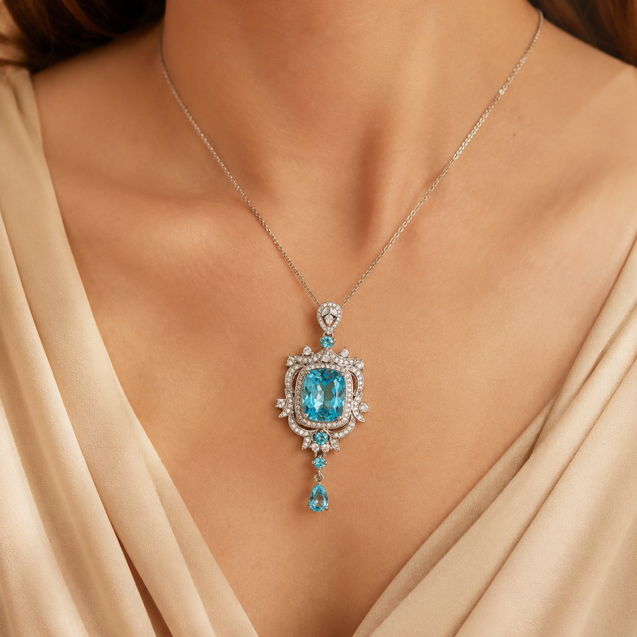 Lavinia Blue Topaz Necklace