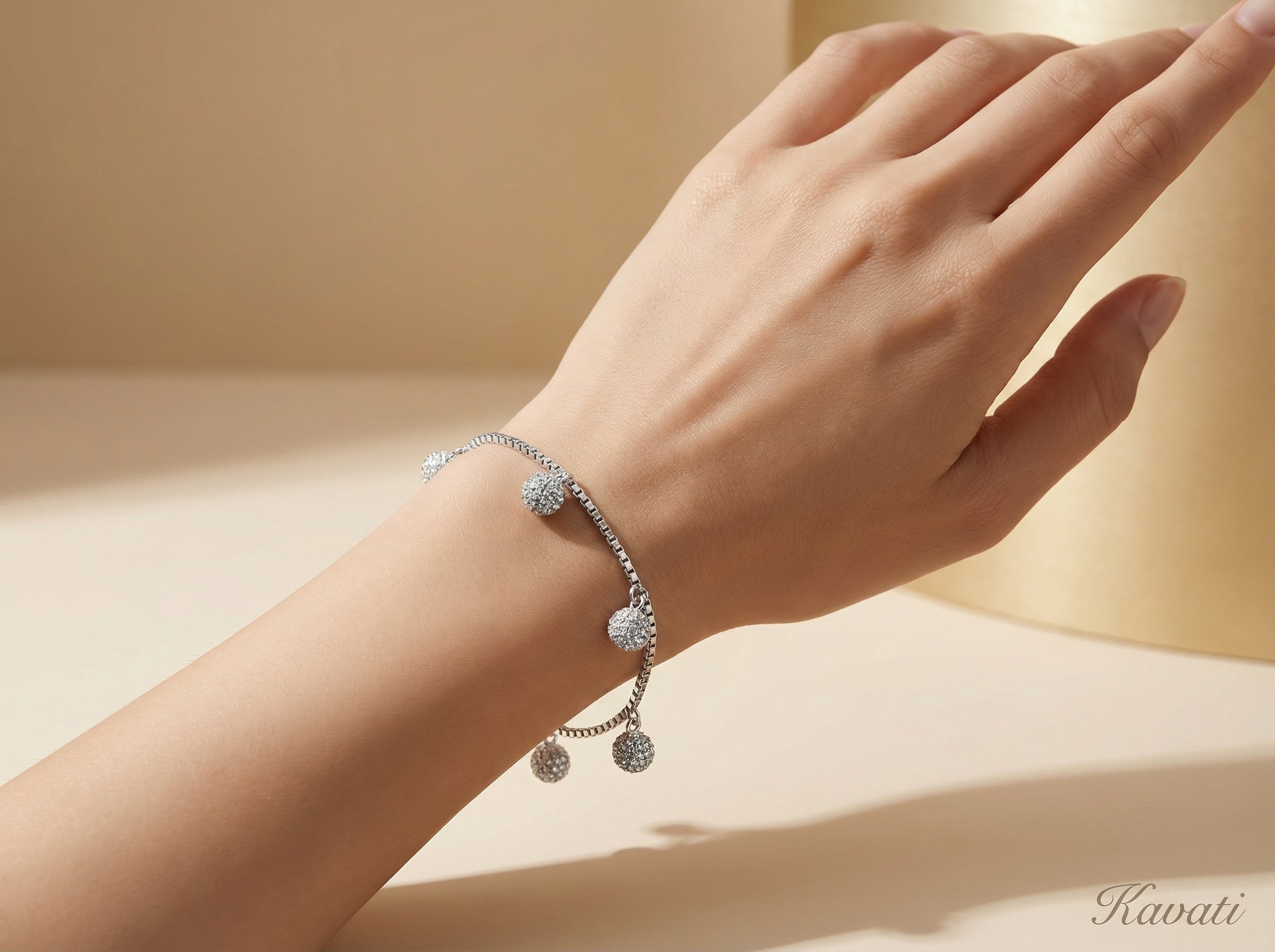 Handmade Silver Dainty Sparkle Anklet Bracelet