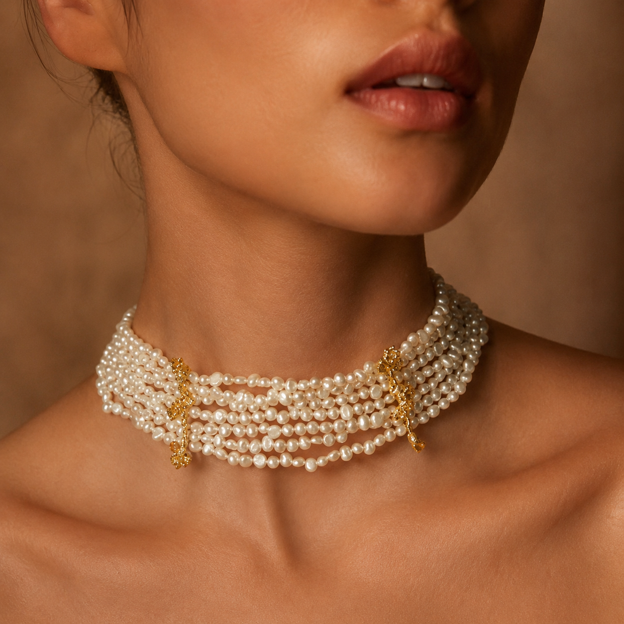 Moonlit Freshwater Pearl Choker