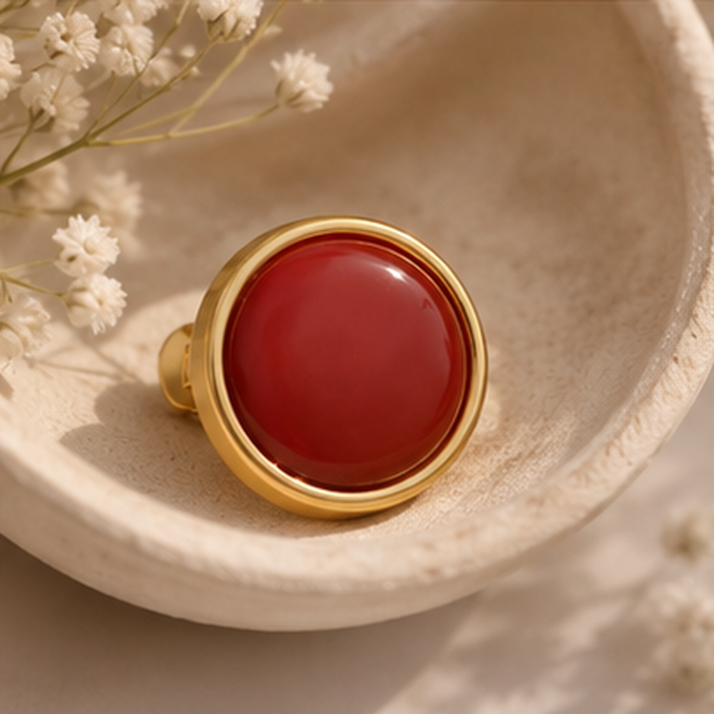 Red Agate Sterling Silver Cufflinks