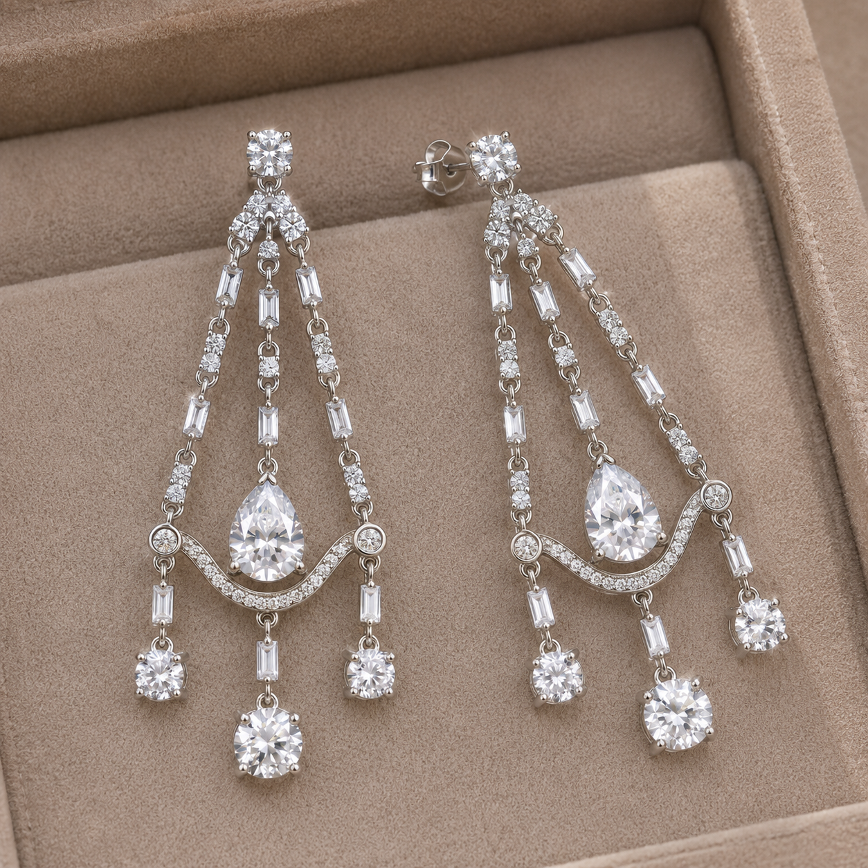 Kate Middleton 925 Silver Chandelier Earrings