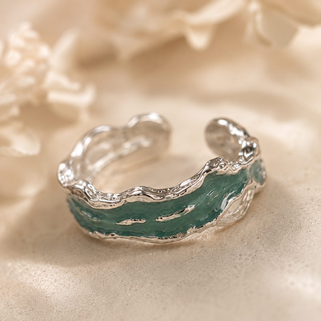 Green Enamel Ear Cuff