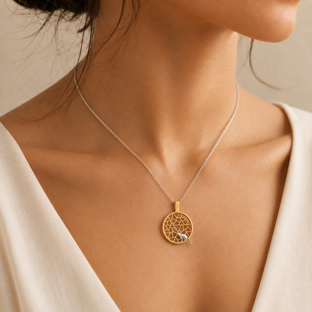 Curious Cat Necklace