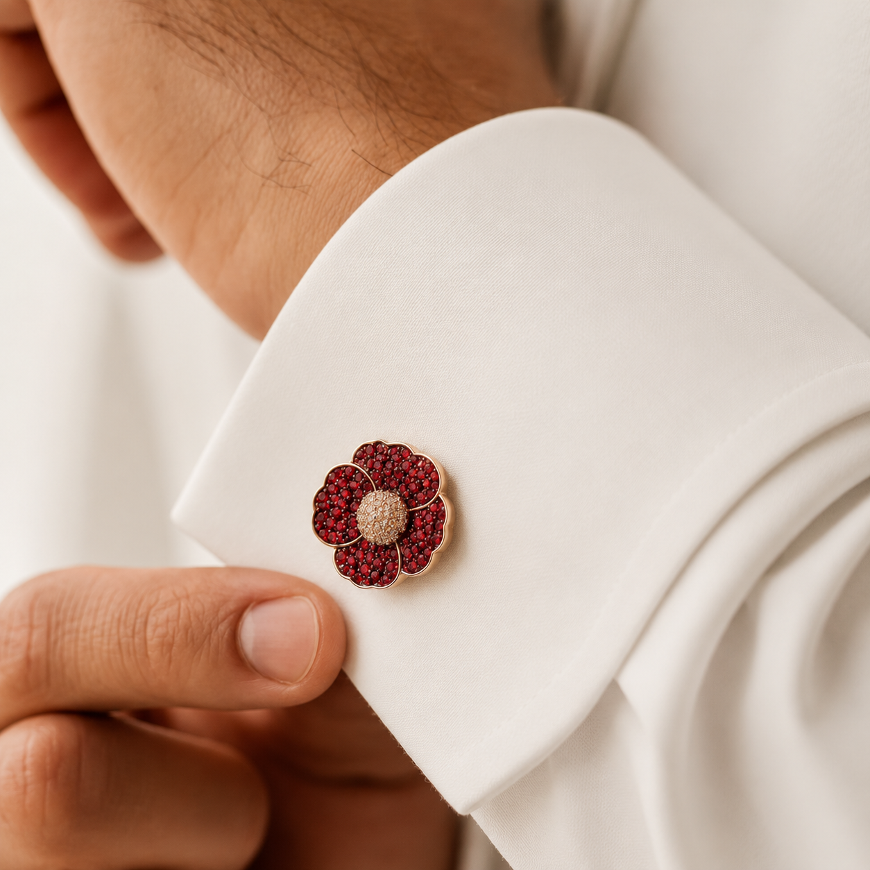 Poppy Crystal Cufflinks