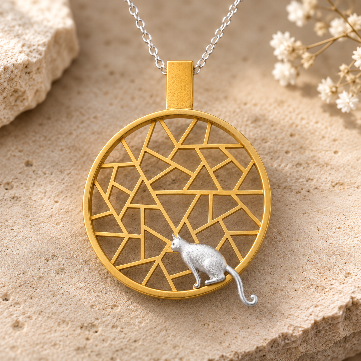 Curious Cat Necklace