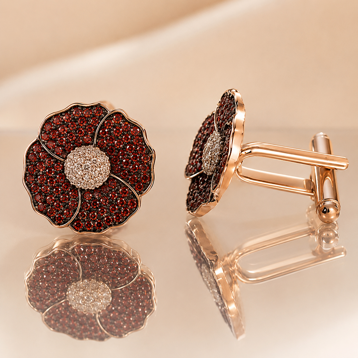 Poppy Crystal Cufflinks