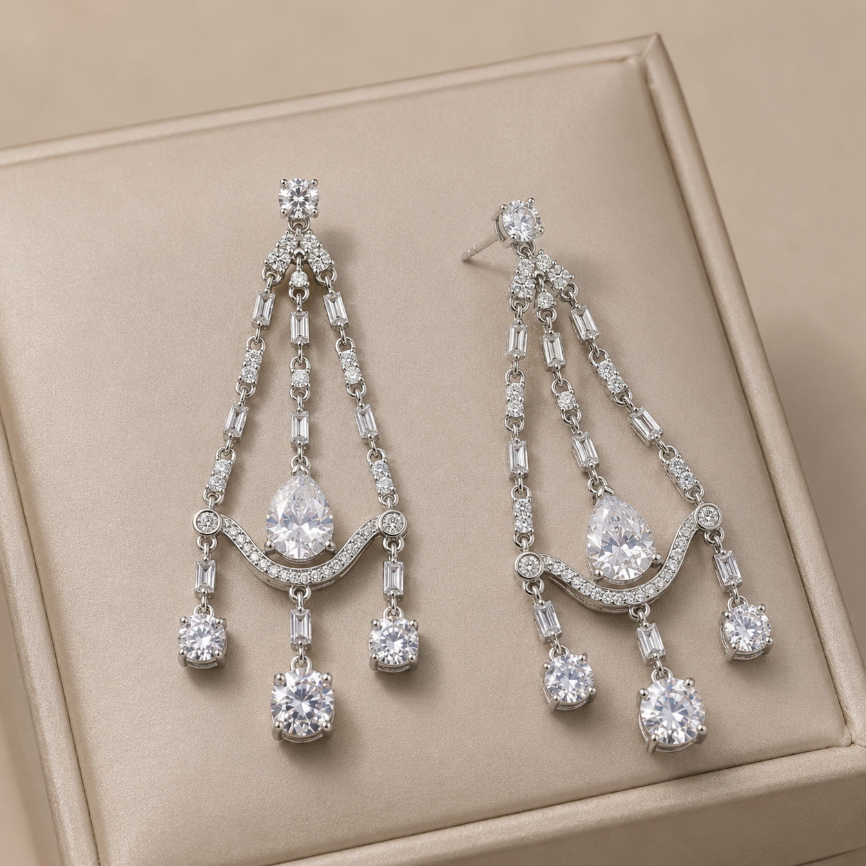 Kate Middleton 925 Silver Chandelier Earrings