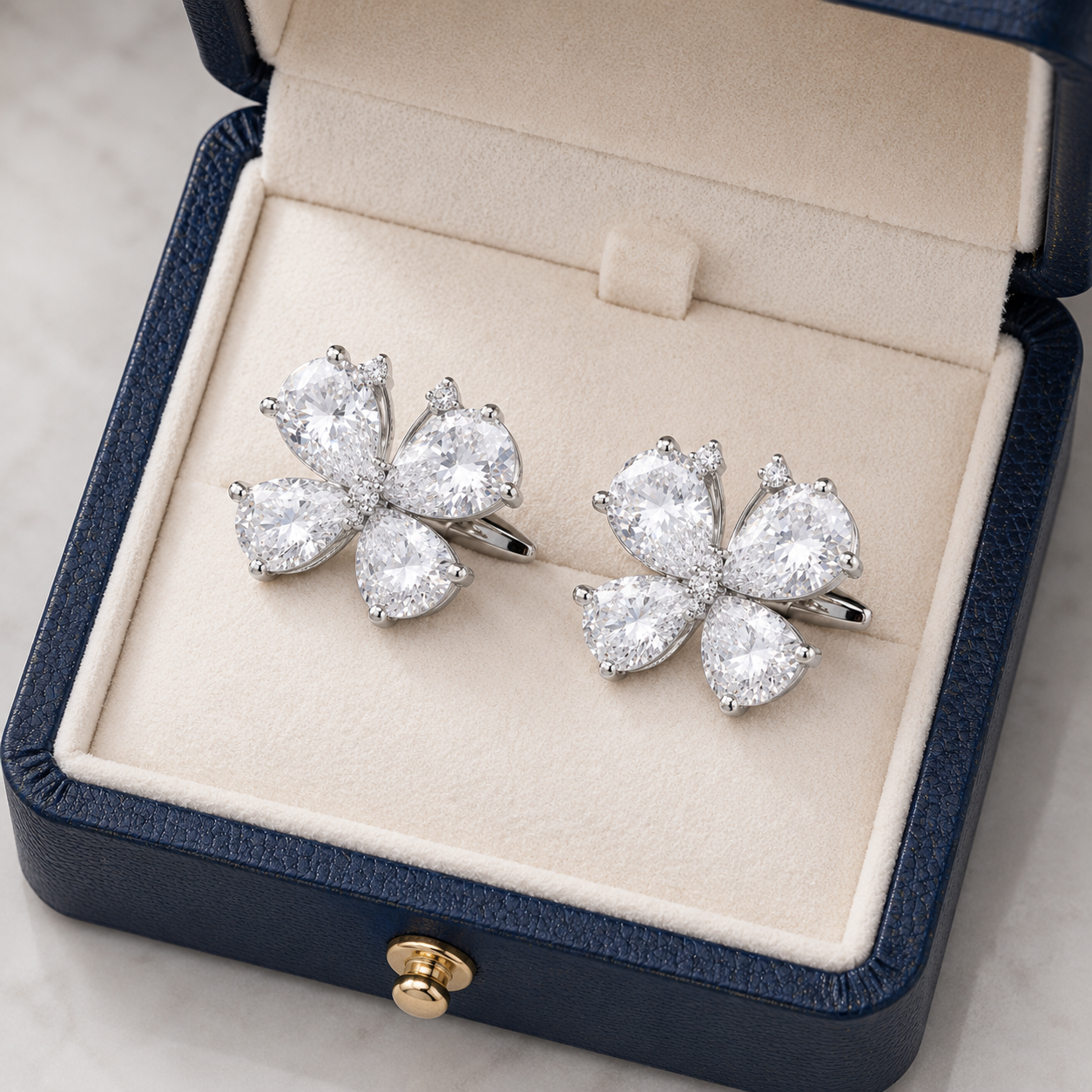 White CZ Butterfly Cufflinks