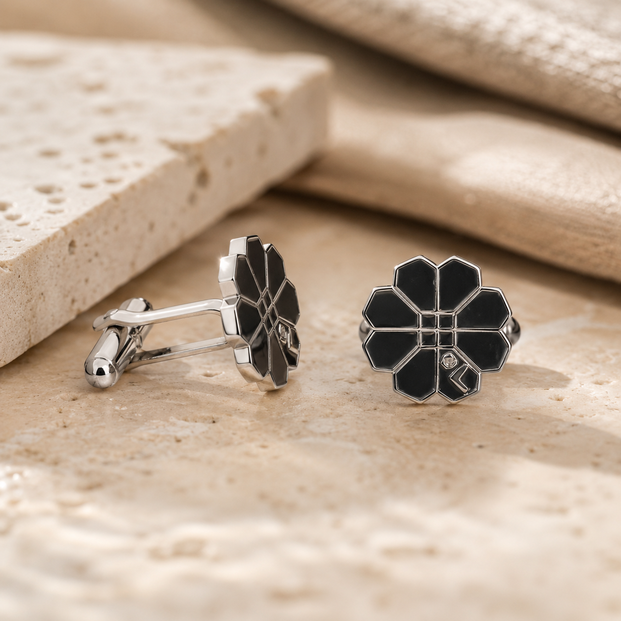 Geometric Floral Cufflinks