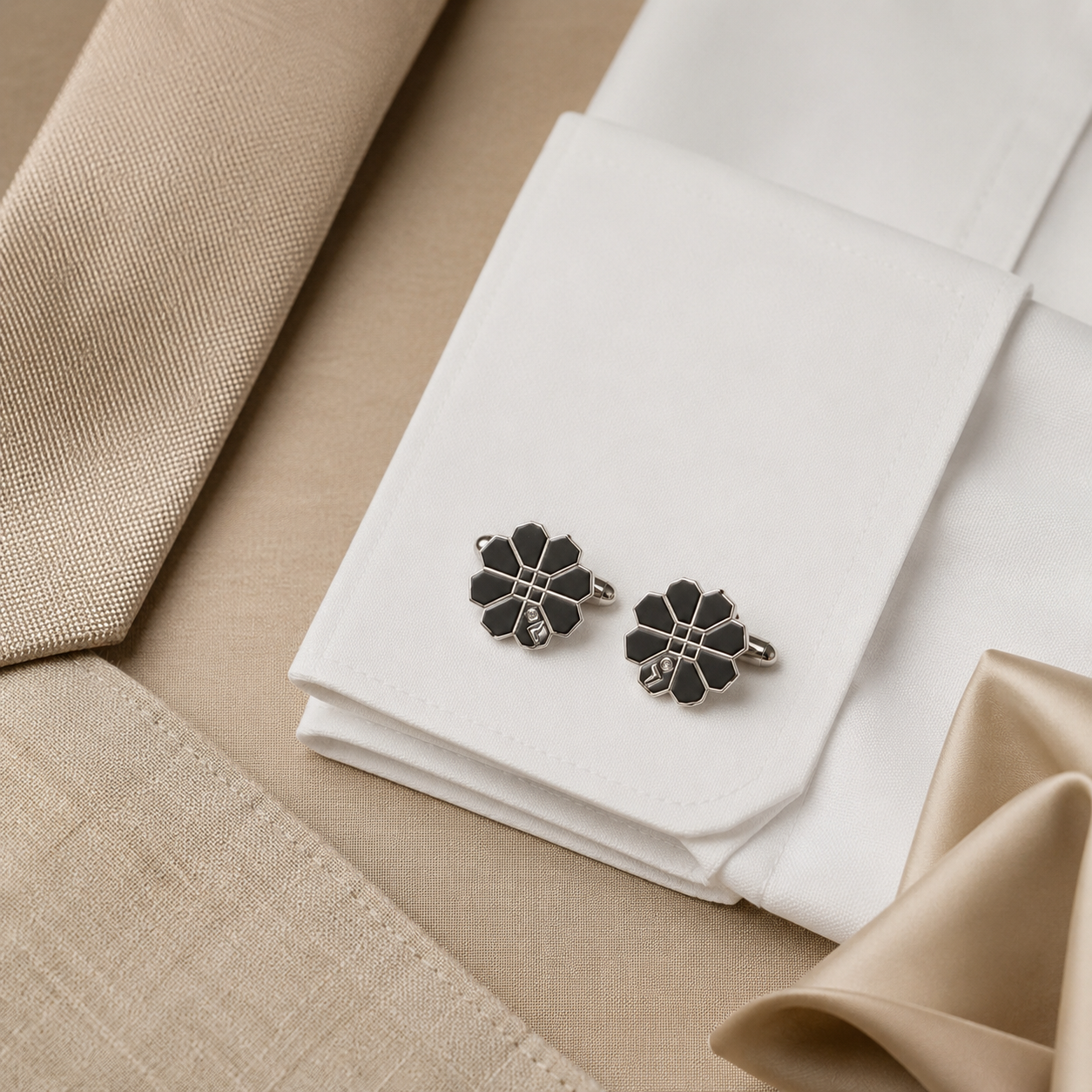Geometric Floral Cufflinks