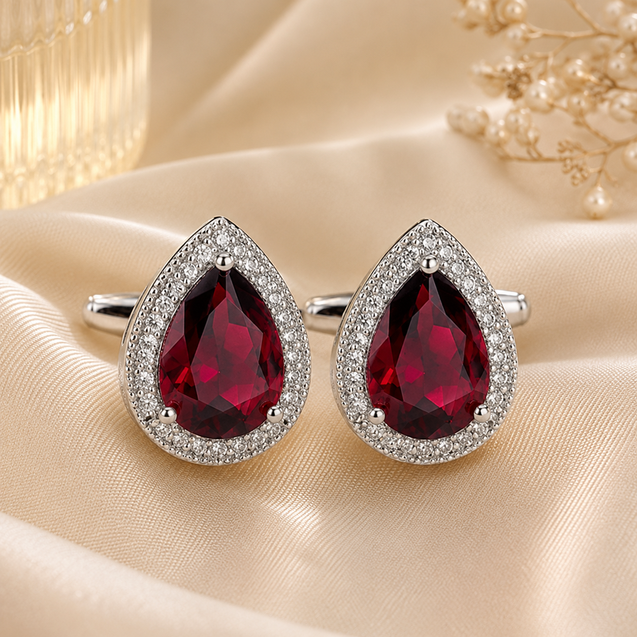 Red Water Drop Cufflinks