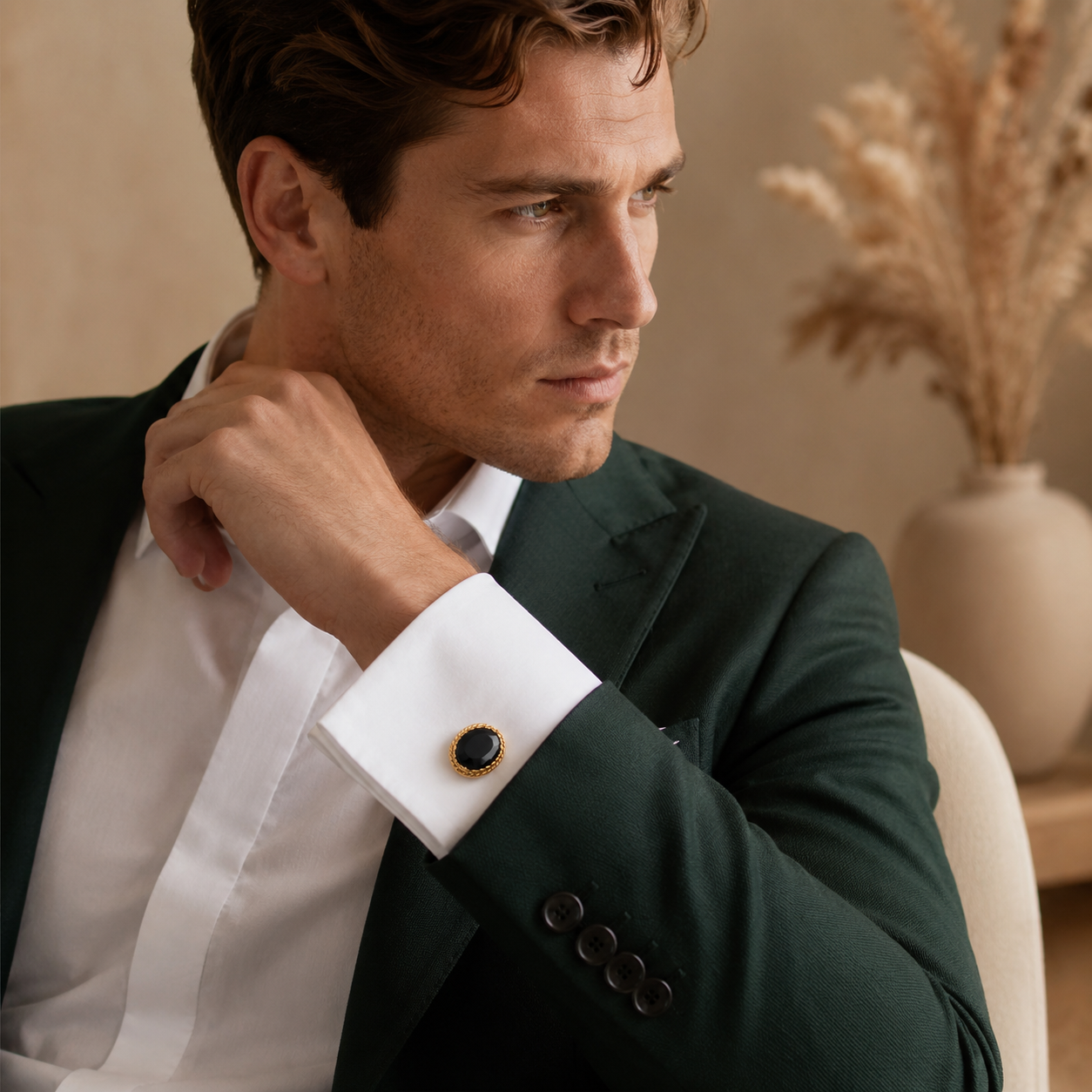 Black Oval Cufflinks