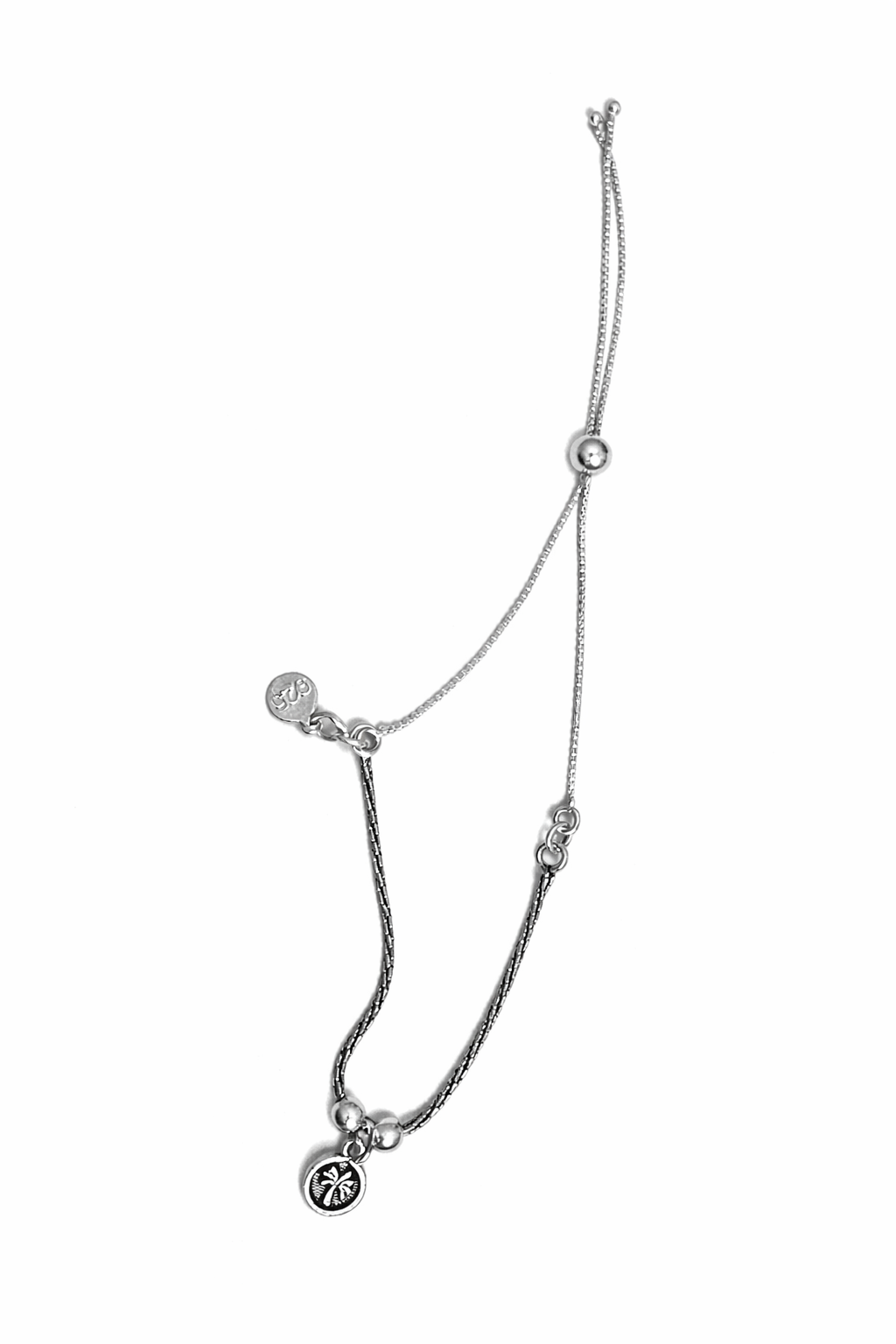 Handmade 925 Sterling Silver Palm Tree Anklet