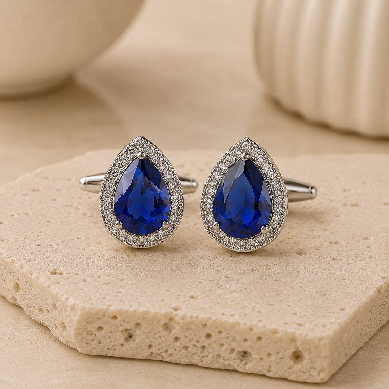 Blue Water Drop Cufflinks